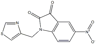 5-nitro-1-(1,3-thiazol-4-ylmethyl)-2,3-dihydro-1H-indole-2,3-dione 结构式