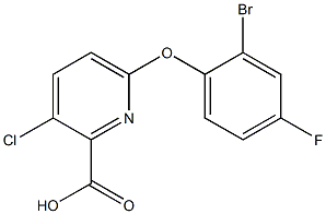 6-(2-bromo-4-fluorophenoxy)-3-chloropyridine-2-carboxylic acid 结构式