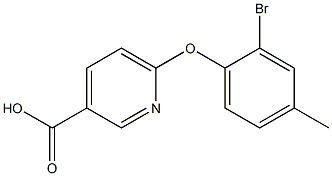 6-(2-bromo-4-methylphenoxy)pyridine-3-carboxylic acid 结构式