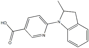 6-(2-methyl-2,3-dihydro-1H-indol-1-yl)pyridine-3-carboxylic acid 结构式