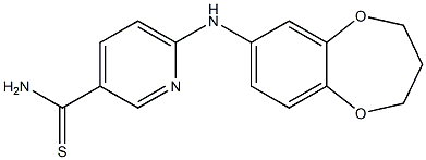 6-(3,4-dihydro-2H-1,5-benzodioxepin-7-ylamino)pyridine-3-carbothioamide 结构式