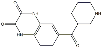 6-(piperidin-3-ylcarbonyl)-1,4-dihydroquinoxaline-2,3-dione 结构式