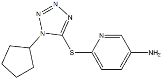 6-[(1-cyclopentyl-1H-1,2,3,4-tetrazol-5-yl)sulfanyl]pyridin-3-amine 结构式