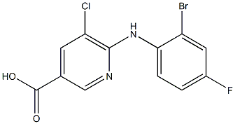 6-[(2-bromo-4-fluorophenyl)amino]-5-chloropyridine-3-carboxylic acid 结构式