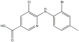 6-[(2-bromo-4-methylphenyl)amino]-5-chloropyridine-3-carboxylic acid 结构式