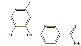 6-[(2-methoxy-5-methylphenyl)amino]pyridine-3-carbothioamide 结构式