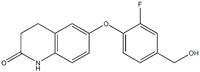 6-[2-fluoro-4-(hydroxymethyl)phenoxy]-1,2,3,4-tetrahydroquinolin-2-one 结构式