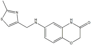 6-{[(2-methyl-1,3-thiazol-4-yl)methyl]amino}-3,4-dihydro-2H-1,4-benzoxazin-3-one 结构式