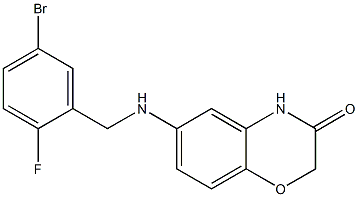 6-{[(5-bromo-2-fluorophenyl)methyl]amino}-3,4-dihydro-2H-1,4-benzoxazin-3-one 结构式