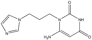 6-amino-1-[3-(1H-imidazol-1-yl)propyl]-1,2,3,4-tetrahydropyrimidine-2,4-dione 结构式