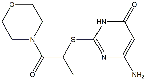 6-amino-2-{[1-(morpholin-4-yl)-1-oxopropan-2-yl]sulfanyl}-3,4-dihydropyrimidin-4-one 结构式