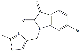 6-bromo-1-[(2-methyl-1,3-thiazol-4-yl)methyl]-2,3-dihydro-1H-indole-2,3-dione 结构式