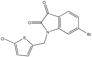 6-bromo-1-[(5-chlorothiophen-2-yl)methyl]-2,3-dihydro-1H-indole-2,3-dione 结构式