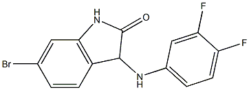 6-bromo-3-[(3,4-difluorophenyl)amino]-2,3-dihydro-1H-indol-2-one 结构式