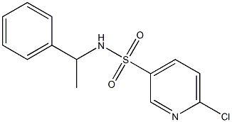 6-chloro-N-(1-phenylethyl)pyridine-3-sulfonamide 结构式