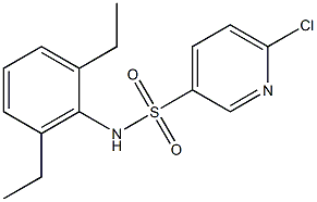 6-chloro-N-(2,6-diethylphenyl)pyridine-3-sulfonamide 结构式