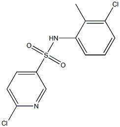 6-chloro-N-(3-chloro-2-methylphenyl)pyridine-3-sulfonamide 结构式