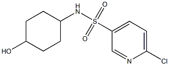 6-chloro-N-(4-hydroxycyclohexyl)pyridine-3-sulfonamide 结构式