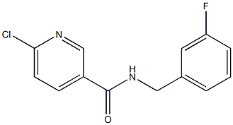 6-chloro-N-[(3-fluorophenyl)methyl]pyridine-3-carboxamide 结构式