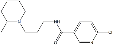 6-chloro-N-[3-(2-methylpiperidin-1-yl)propyl]pyridine-3-carboxamide 结构式