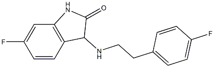 6-fluoro-3-{[2-(4-fluorophenyl)ethyl]amino}-2,3-dihydro-1H-indol-2-one 结构式