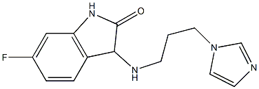 6-fluoro-3-{[3-(1H-imidazol-1-yl)propyl]amino}-2,3-dihydro-1H-indol-2-one 结构式