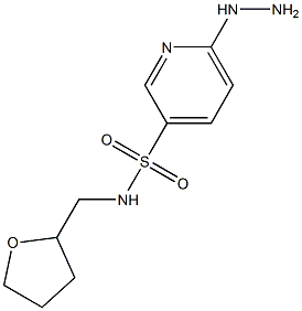 6-hydrazinyl-N-(oxolan-2-ylmethyl)pyridine-3-sulfonamide 结构式