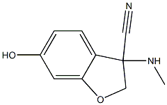 6-hydroxy-3-(methylamino)-2,3-dihydro-1-benzofuran-3-carbonitrile 结构式