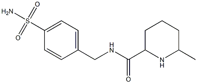 6-methyl-N-[(4-sulfamoylphenyl)methyl]piperidine-2-carboxamide 结构式