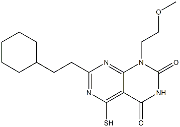 7-(2-cyclohexylethyl)-5-mercapto-1-(2-methoxyethyl)pyrimido[4,5-d]pyrimidine-2,4(1H,3H)-dione 结构式