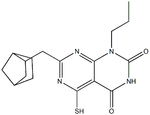 7-(bicyclo[2.2.1]hept-2-ylmethyl)-5-mercapto-1-propylpyrimido[4,5-d]pyrimidine-2,4(1H,3H)-dione 结构式