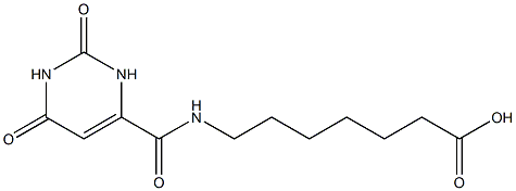 7-{[(2,6-dioxo-1,2,3,6-tetrahydropyrimidin-4-yl)carbonyl]amino}heptanoic acid 结构式