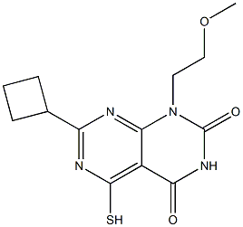 7-cyclobutyl-5-mercapto-1-(2-methoxyethyl)pyrimido[4,5-d]pyrimidine-2,4(1H,3H)-dione 结构式