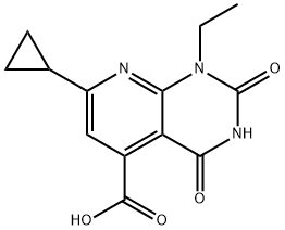 7-cyclopropyl-1-ethyl-2,4-dioxo-1H,2H,3H,4H-pyrido[2,3-d]pyrimidine-5-carboxylic acid 结构式