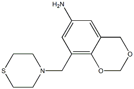 8-(thiomorpholin-4-ylmethyl)-2,4-dihydro-1,3-benzodioxin-6-amine 结构式