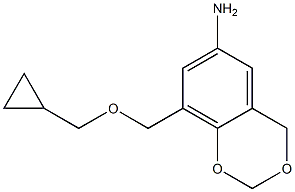 8-[(cyclopropylmethoxy)methyl]-2,4-dihydro-1,3-benzodioxin-6-amine 结构式