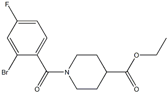 ethyl 1-[(2-bromo-4-fluorophenyl)carbonyl]piperidine-4-carboxylate 结构式