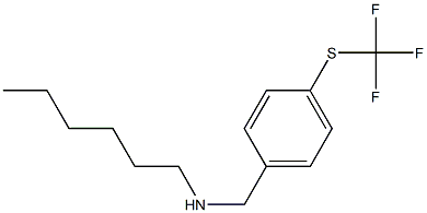 hexyl({4-[(trifluoromethyl)sulfanyl]phenyl}methyl)amine 结构式