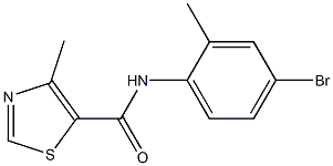 N-(4-bromo-2-methylphenyl)-4-methyl-1,3-thiazole-5-carboxamide 结构式