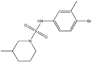 N-(4-bromo-3-methylphenyl)-3-methylpiperidine-1-sulfonamide 结构式