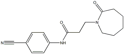 N-(4-cyanophenyl)-3-(2-oxoazepan-1-yl)propanamide 结构式