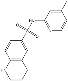 N-(4-methylpyridin-2-yl)-1,2,3,4-tetrahydroquinoline-6-sulfonamide 结构式