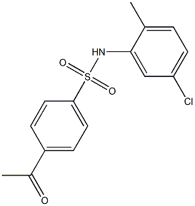 N-(5-chloro-2-methylphenyl)-4-acetylbenzene-1-sulfonamide 结构式