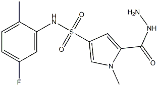 N-(5-fluoro-2-methylphenyl)-5-(hydrazinocarbonyl)-1-methyl-1H-pyrrole-3-sulfonamide 结构式