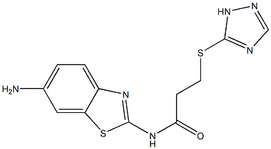 N-(6-amino-1,3-benzothiazol-2-yl)-3-(1H-1,2,4-triazol-5-ylsulfanyl)propanamide 结构式