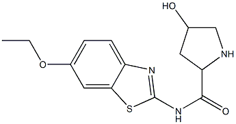 N-(6-ethoxy-1,3-benzothiazol-2-yl)-4-hydroxypyrrolidine-2-carboxamide 结构式