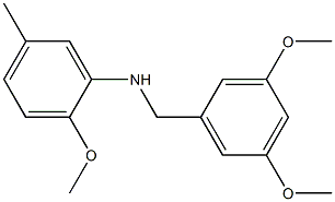 N-[(3,5-dimethoxyphenyl)methyl]-2-methoxy-5-methylaniline 结构式