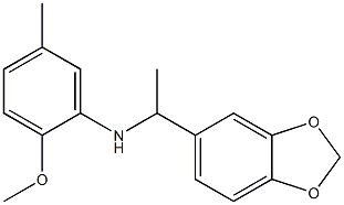 N-[1-(2H-1,3-benzodioxol-5-yl)ethyl]-2-methoxy-5-methylaniline 结构式