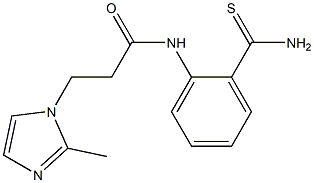 N-[2-(aminocarbonothioyl)phenyl]-3-(2-methyl-1H-imidazol-1-yl)propanamide 结构式