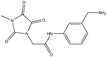 N-[3-(aminomethyl)phenyl]-2-(3-methyl-2,4,5-trioxoimidazolidin-1-yl)acetamide 结构式